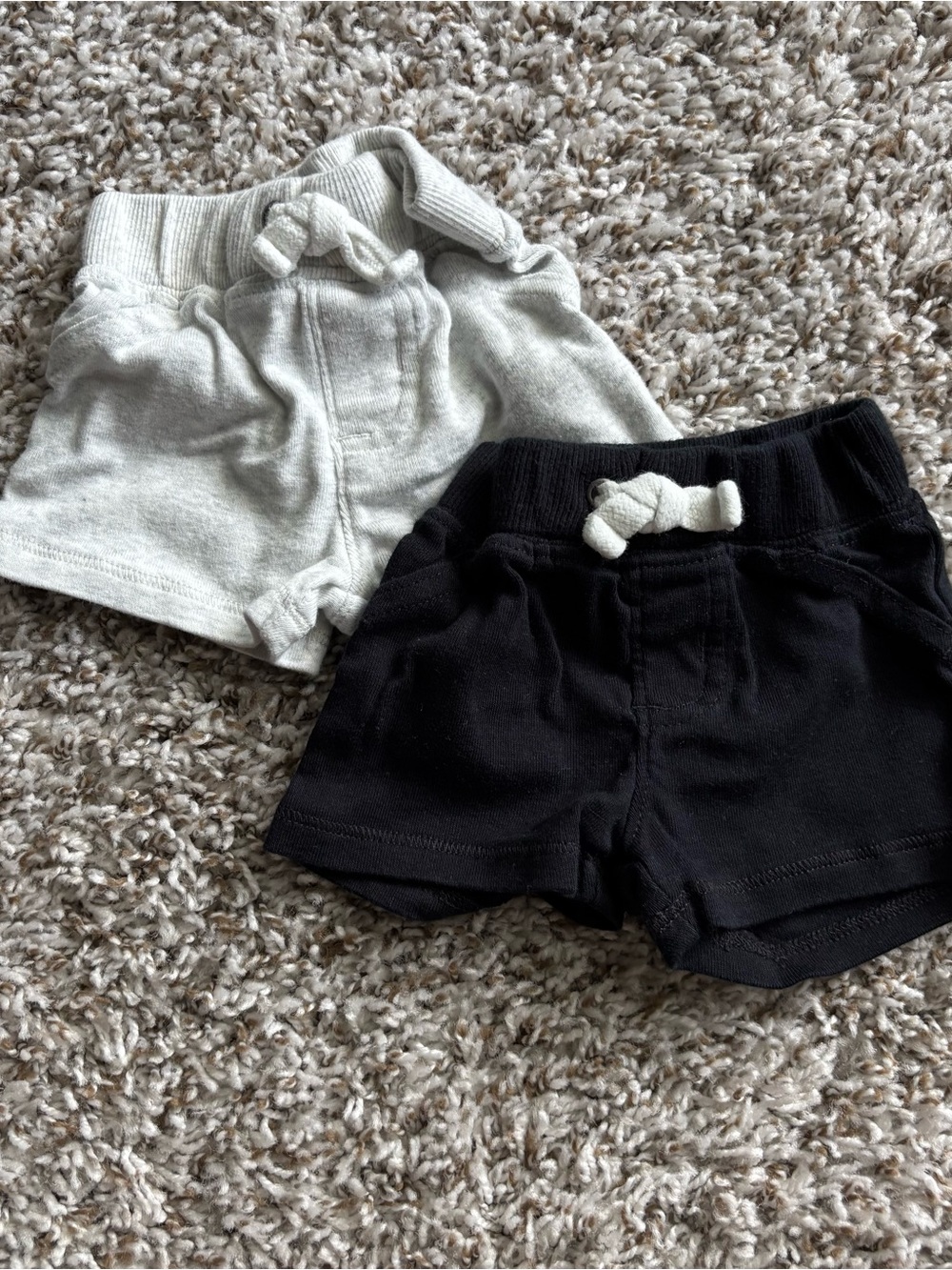 Carter's Toddler Knit Shorts - Black & Light Gray